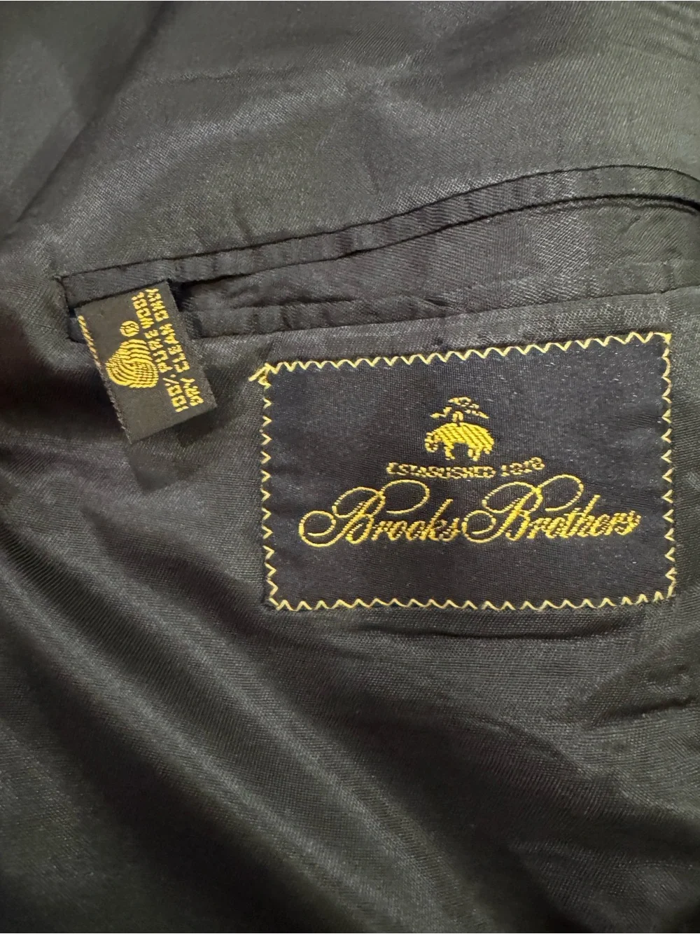 Vintage Brooks Brothers 43L Navy 100% Wool Double Breasted Blazer